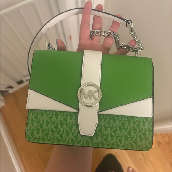 Michael Kors Handbags - Michael Kors Green and White Crossbody Bag